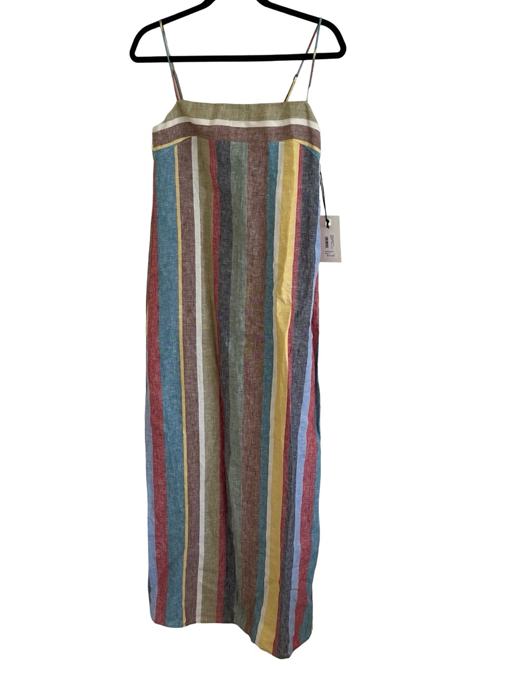 Staud Laura Rainbow Stripe Linen Dress NWT XS